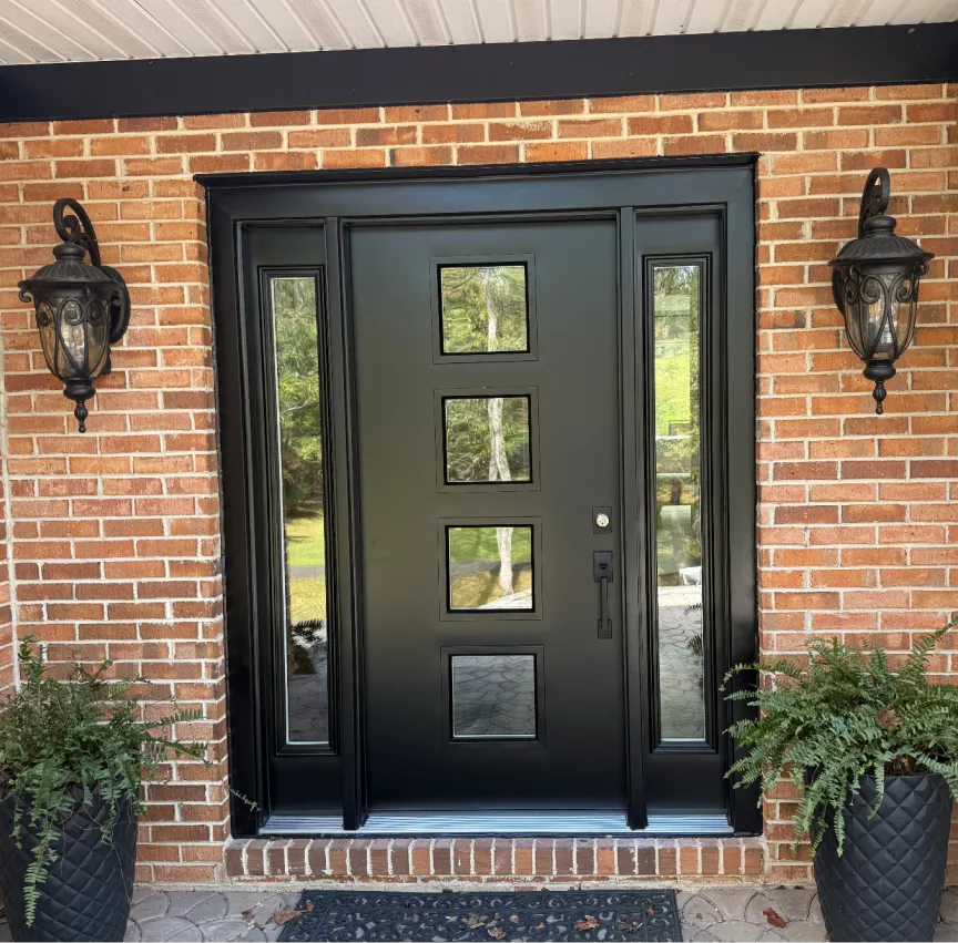 Sleek, black door installed in Tyson, VA home