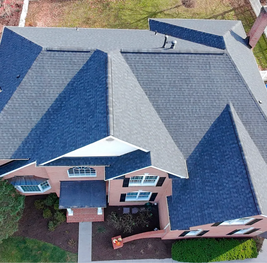 Residential Roofing on a bricked home in Tyson, VA